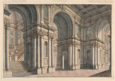 Décor de scène : intérieur de palais - Francesco Galli Bibiena