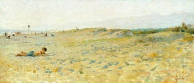Plage à Cinquale par Francesco Gioli (1846-1922) - Francesco Gioli