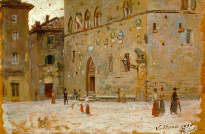 Sur la place à Volterra - Francesco Gioli