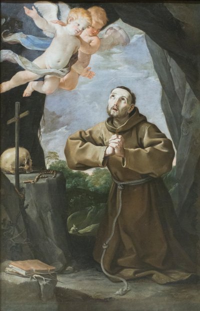 Saint François adorant la croix - Francesco Giovanni Gessi