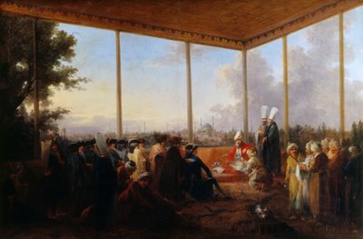 Audience donnée à Constantinople par le grand vizir Aimali Carac pour François-Emmanuel Guignard - Francesco Giuseppe Casanova