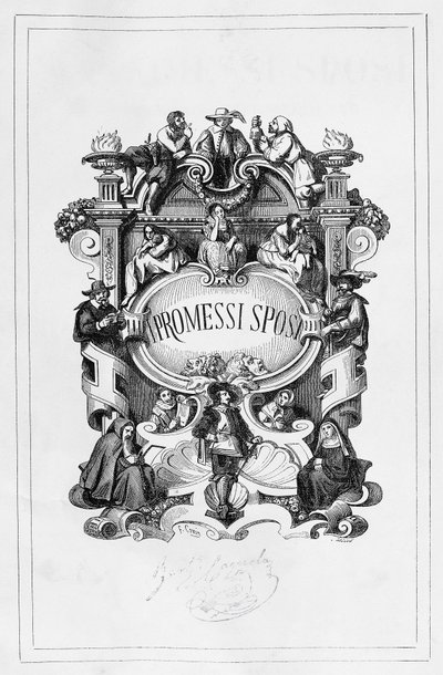 Les Fiancés, page de titre par Francesco Gonin (1808-1889) pour l
