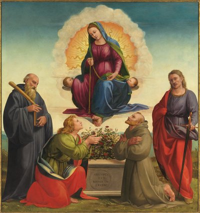 Madonna delle Cintola avec les saints Benoît, Thomas, François et Julien - Francesco Granacci