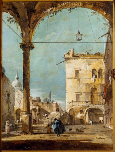 Un portique à Venise - Francesco Guardi