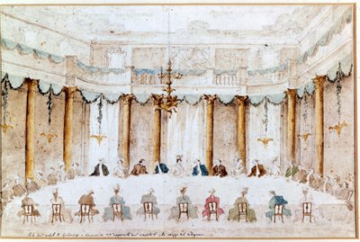 Banquet pour le mariage de Polignac. Dessin de Francesco Guardi - Francesco Guardi
