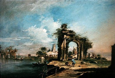 Capriccio avec une arche en ruine - Francesco Guardi