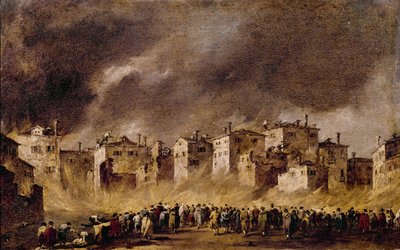 Incendie dans le dépôt de pétrole à San Marcuola, 1790 - Francesco Guardi