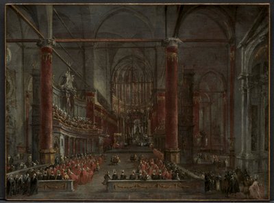 Cérémonie pontificale dans SS. Giovanni e Paolo, Venise, 1782 - Francesco Guardi