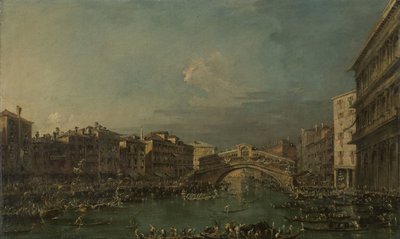 Régate sur le Grand Canal, près du pont du Rialto, Venise - Francesco Guardi