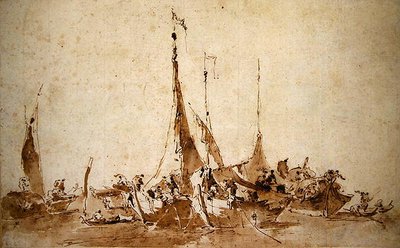 Études de bateaux de pêche - Francesco Guardi