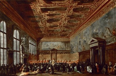Le Doge de Venise donnant audience dans la Sala del Collegio au Palais des Doges - Francesco Guardi