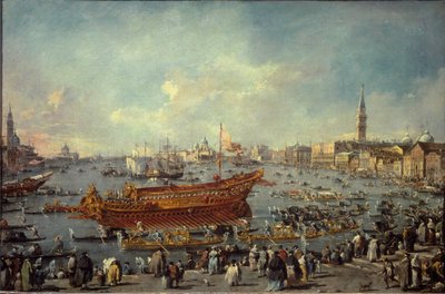 Le départ du Bucentaure pour le Lido de Venise pour la cérémonie de l