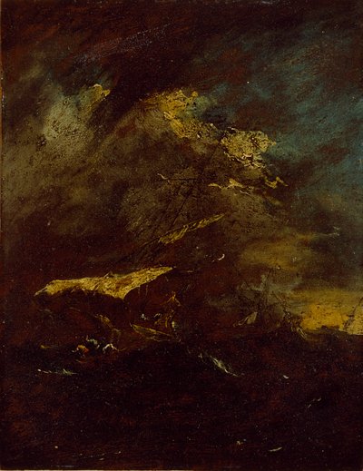 Deux navires dans une tempête, 18ème siècle - Francesco Guardi