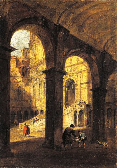 Vue de la cour du Palais Ducal et de l