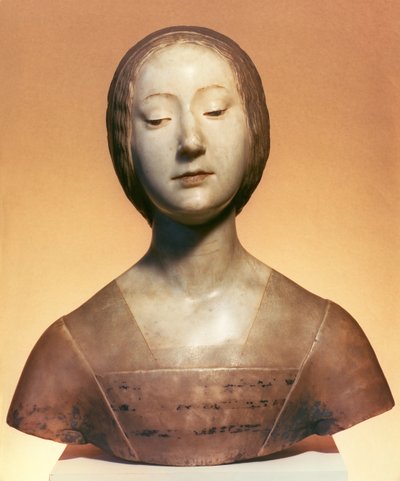 Isabella di Aragona (1470-1524) Princesse de Naples, 1488 (marbre partiellement pigmenté) - Francesco Laurana