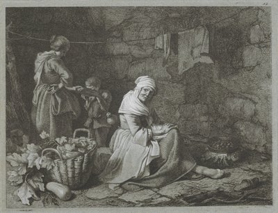 Intérieur de ferme - Francesco Londonio