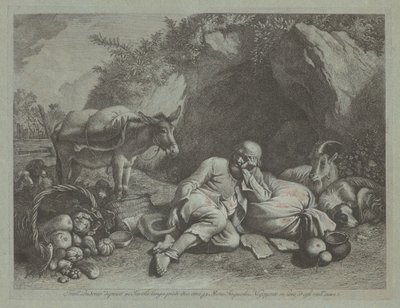 Vieil homme appuyé contre un sac, probablement après 1767 - Francesco Londonio