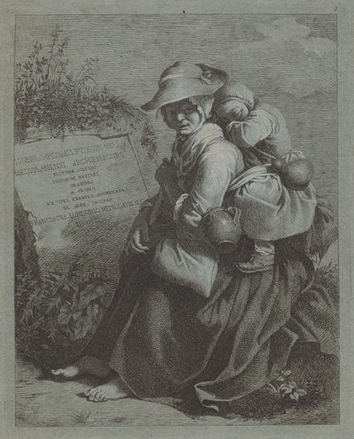 Paysanne assise avec enfant endormi - Francesco Londonio