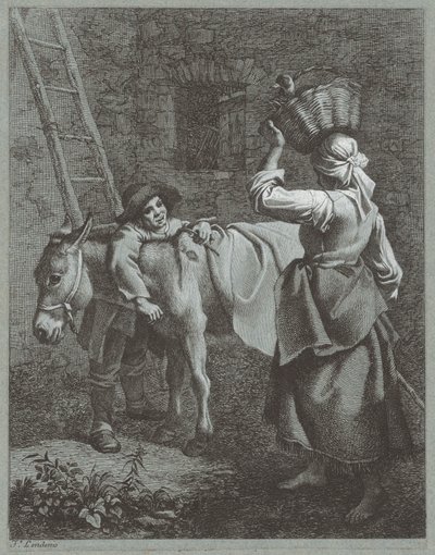 Garçon berger parlant à une fille de ferme - Francesco Londonio