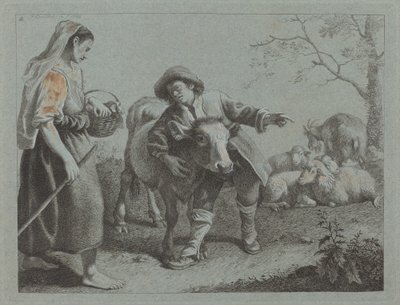Berger indiquant la direction à une bergère, 1762 - Francesco Londonio