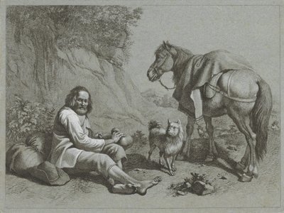Berger se reposant (Scènes pastorales) - Francesco Londonio