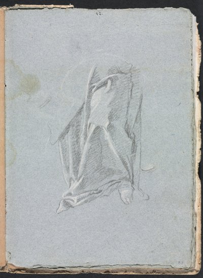 Carnet de croquis de Vérone : Draperie avec pied page 83, 1760 - Francesco Lorenzi