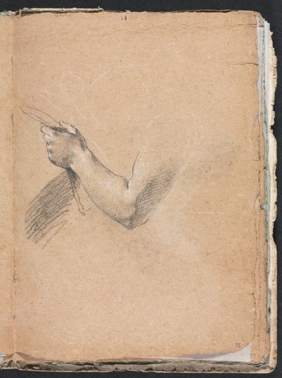 Carnet de croquis de Vérone : bras gauche et main page 75, 1760 - Francesco Lorenzi