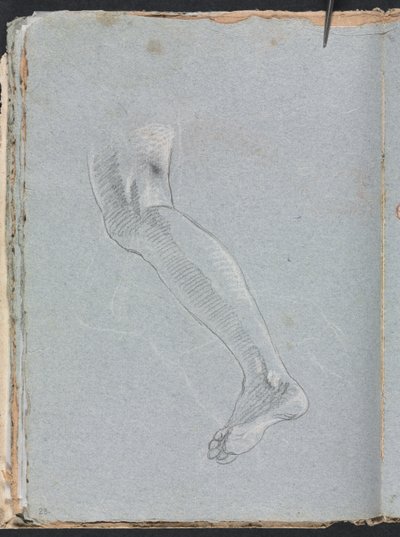 Carnet de croquis de Vérone : Jambe gauche page 28, 1760 - Francesco Lorenzi