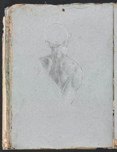 Carnet de croquis de Vérone : Nu masculin tête et épaules de dos page 62, 1760 - Francesco Lorenzi