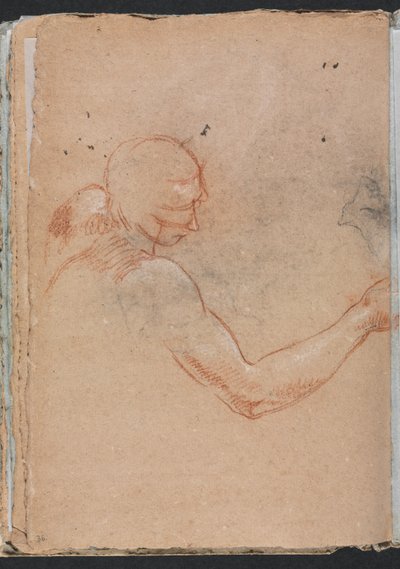 Carnet de croquis de Vérone : Nu avec tête et bras droit page 36, 1760 - Francesco Lorenzi