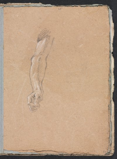 Carnet de croquis de Vérone : Bras droit et main page 49, 1760 - Francesco Lorenzi