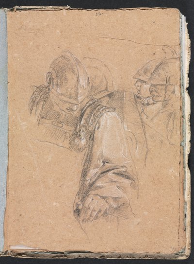 Carnet de croquis de Vérone : Soldats page 73, 1760 - Francesco Lorenzi