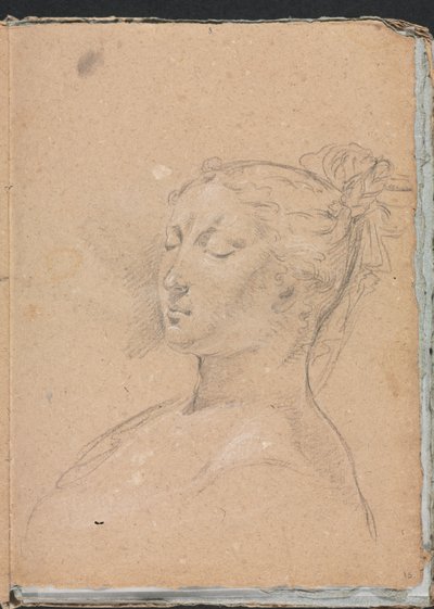 Carnet de croquis de Vérone : Femme aux yeux fermés, page 15 - Francesco Lorenzi