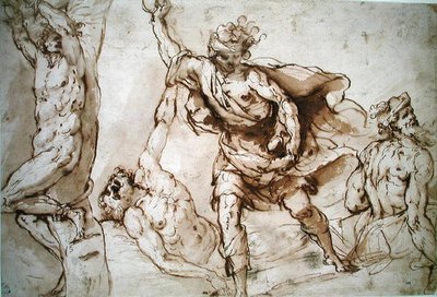Études pour le Martyre de Saint Sébastien et la Lapidation de Saint Étienne - Francesco Maffei