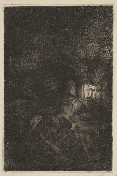 Le Repos pendant la Fuite en Égypte: Une Scène Nocturne copie inversée, fin 18ème-milieu 19ème siècle - Francesco Novelli