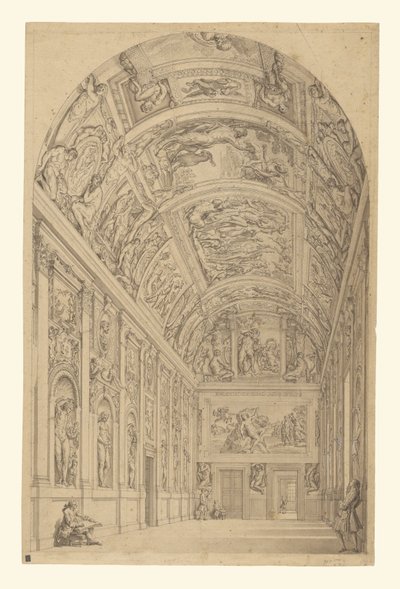 Vue de la galerie Farnèse, Rome - Francesco Panini