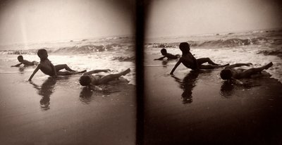 Trois enfants sur le rivage, Abruzzo, c.1890-1900 - Francesco Paolo Michetti