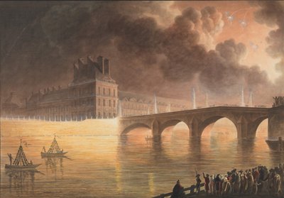 Fête pour la Paix Générale donnée à Paris le 18 Brumaire. Pont Royal - Francesco Piranesi
