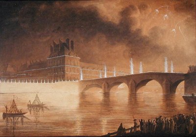 Illumination du Quai et Pont des Tuileries - Francesco Piranesi