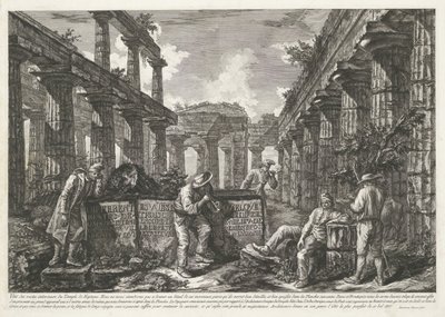 Titre avec les restes du Temple de Neptune à Paestum - Francesco Piranesi