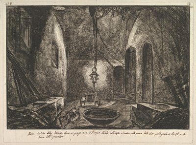 Vue de Pompéi Altra veduta della Stanza dove si preparava il Bogno Caldo - Francesco Piranesi