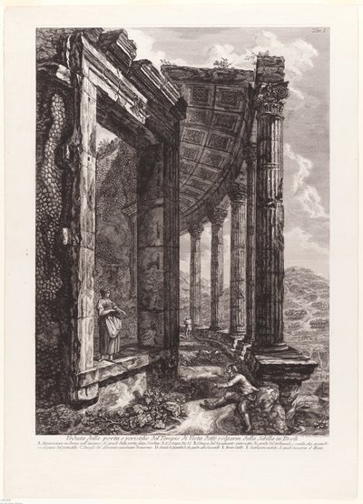 Vue de la porte et du péristyle du temple de Vesta - Francesco Piranesi