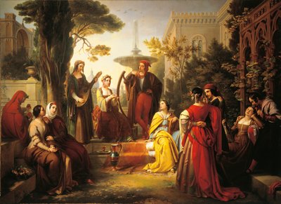 Italie, Trévise, Conteurs du Décaméron - Francesco Podesti