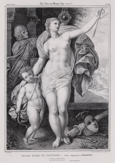 Peinture allégorique de Diane de Poitiers, maîtresse du roi Henri II de France - Francesco Primaticcio