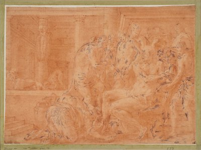 Odysseus wäscht seine Hände - Francesco Primaticcio