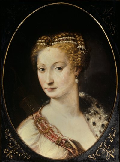 Portrait de Diane de Poitiers, Dame de Brézé, Duchesse de Valentinois. Peinture de Francesco Primaticcio, dit Le Primatice - Francesco Primaticcio