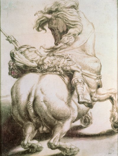 Cavalier transpercé par une lance, 16ème siècle - Francesco de Rossi Salviati Cecchino