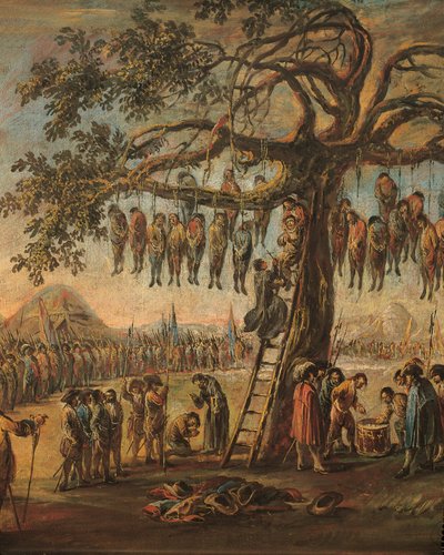 Les Misères de la guerre : les pendus (détail) - Francesco Simonini