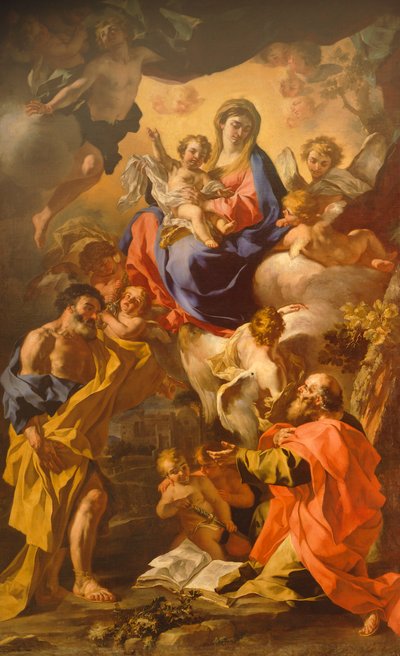 Madone et Enfant entre Saint Pierre et Saint Paul par Francesco Solimena - Francesco Solimena