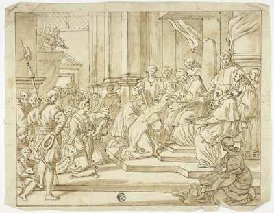 Le pape bénit une religieuse - Francesco Solimena